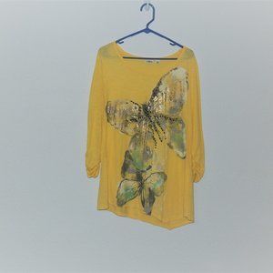 Yellow butterfly tunic
